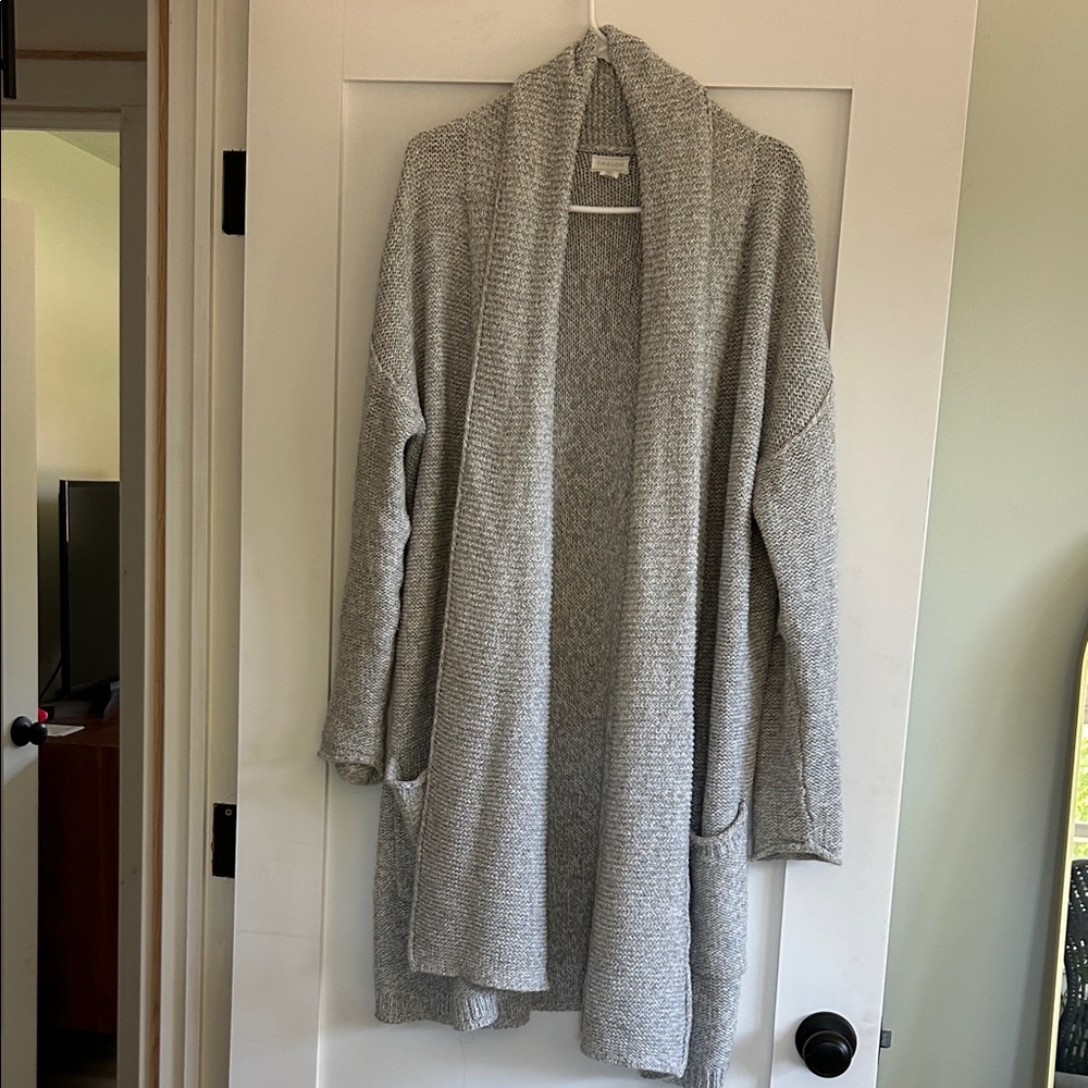 Caslon Cozy Gray Open Front Cardigan